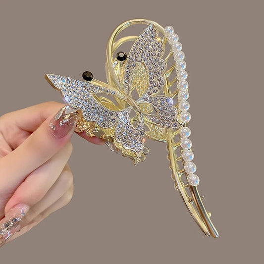 Crystal Butterfly Claw Clip