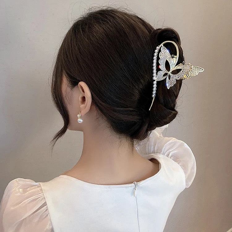 Crystal Butterfly Claw Clip