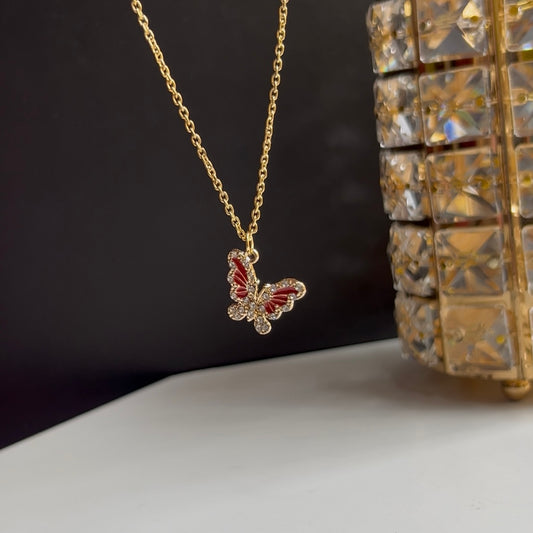 Red Butterfly Necklace