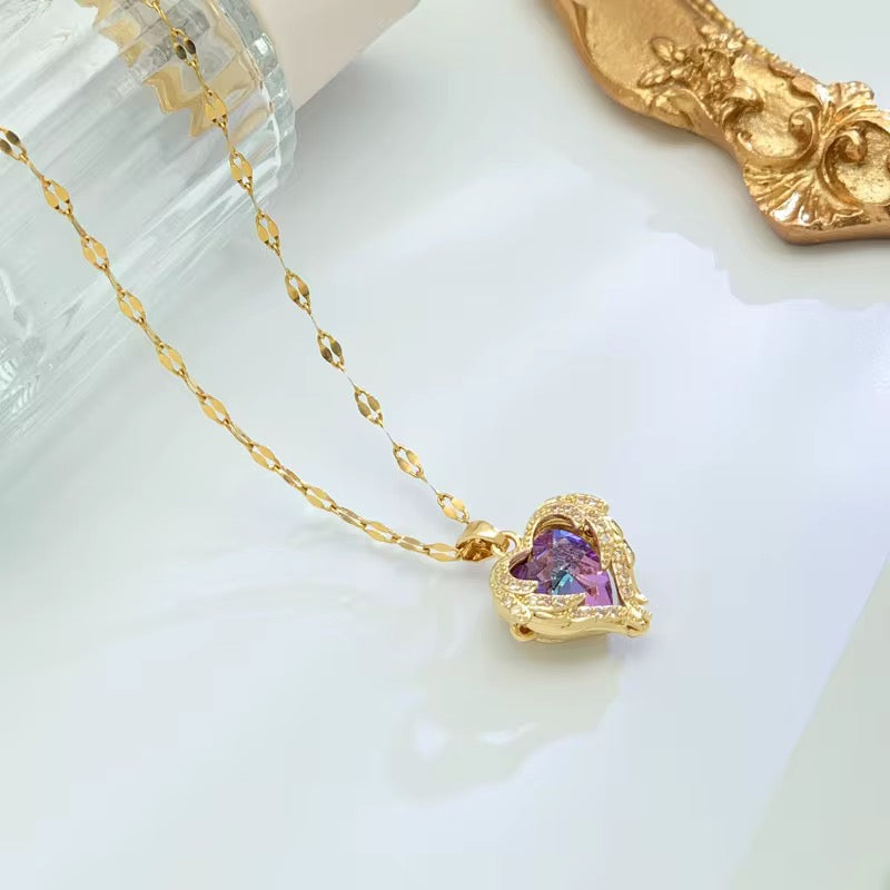 Unicorn Heart Necklace-Anti Tarnish