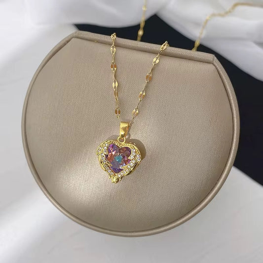 Unicorn Heart Necklace-Anti Tarnish