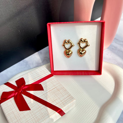 Golden Hearty Earrings