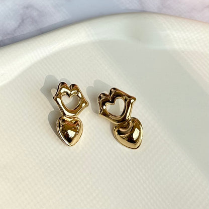 Golden Hearty Earrings