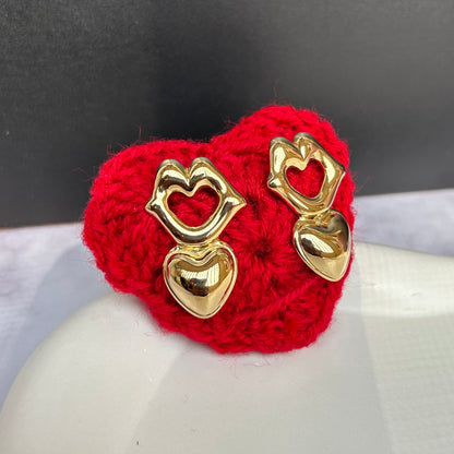 Golden Hearty Earrings