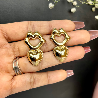 Golden Hearty Earrings