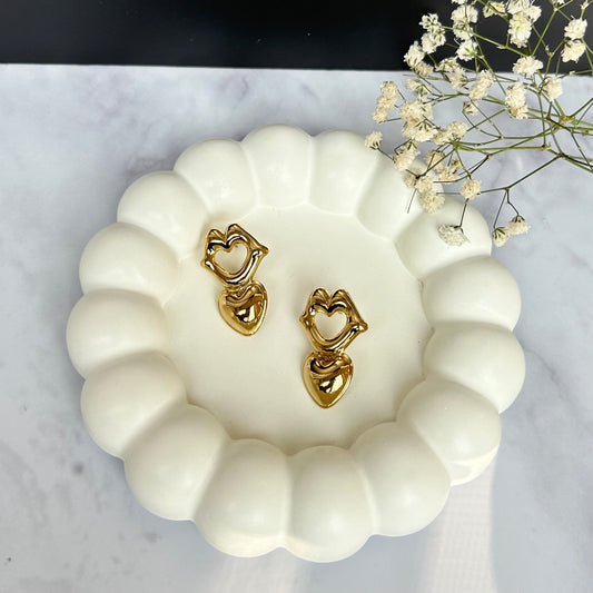 Golden Hearty Earrings