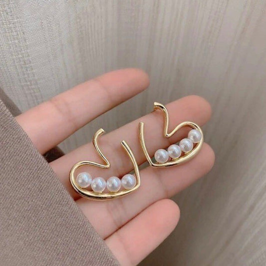 Korean Love Heart Shaped Earrings