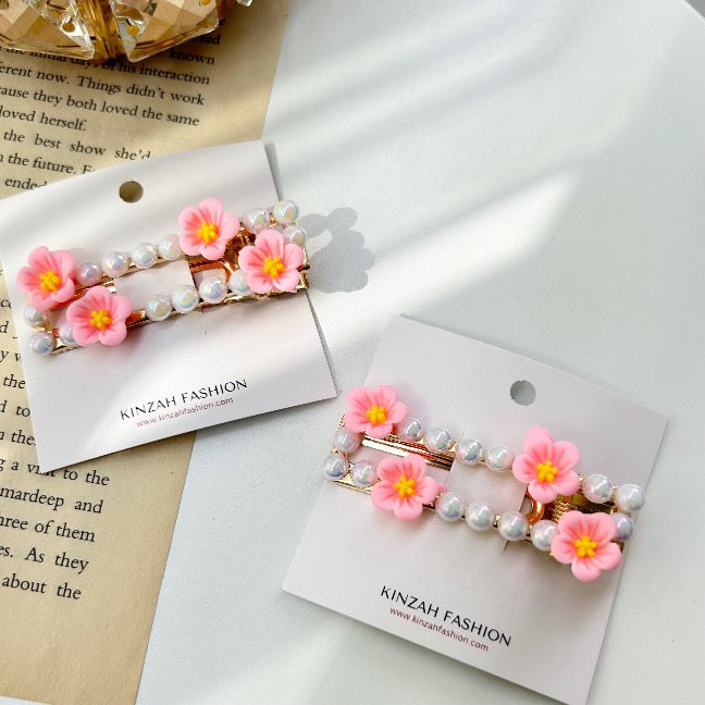 Floral Pearl Hair Clip