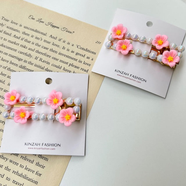 Floral Pearl Hair Clip