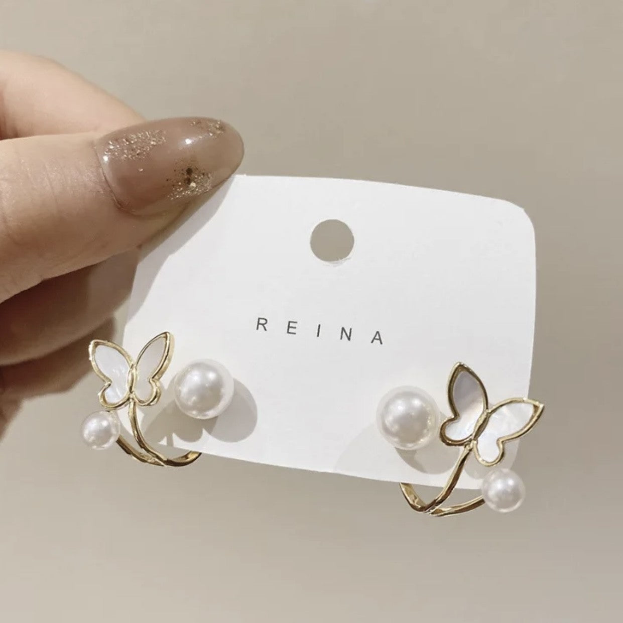 Butterfly Entwined Pearl Studs