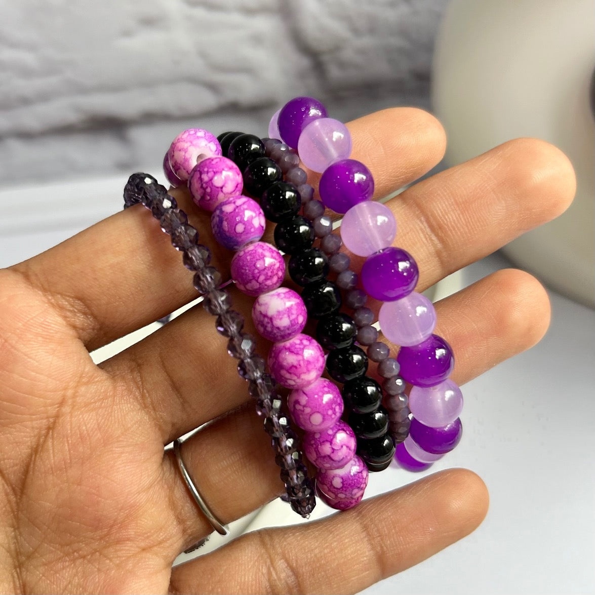 Purple Bracelet Stack - set of 5