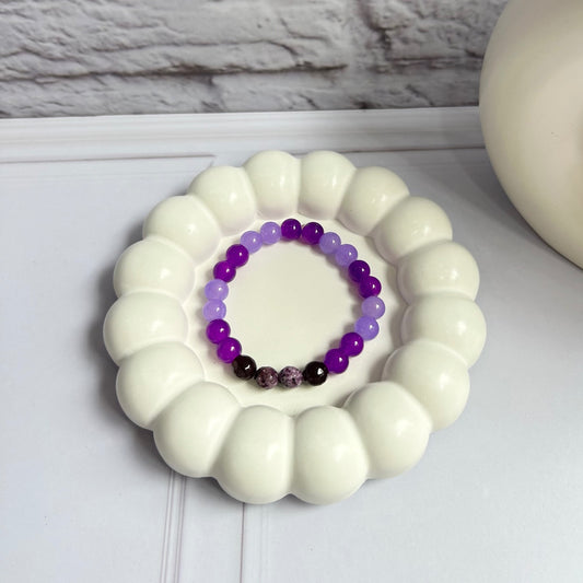 Purple Marble Beads Bracelet