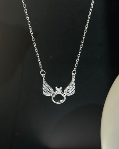 Ring In Wing Necklace (Stainless Steel)