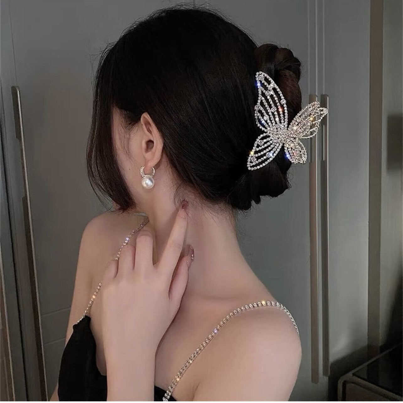 Luxury Butterfly Rhinestone Claw Clip