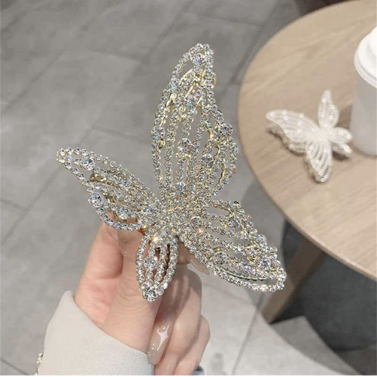 Luxury Butterfly Rhinestone Claw Clip