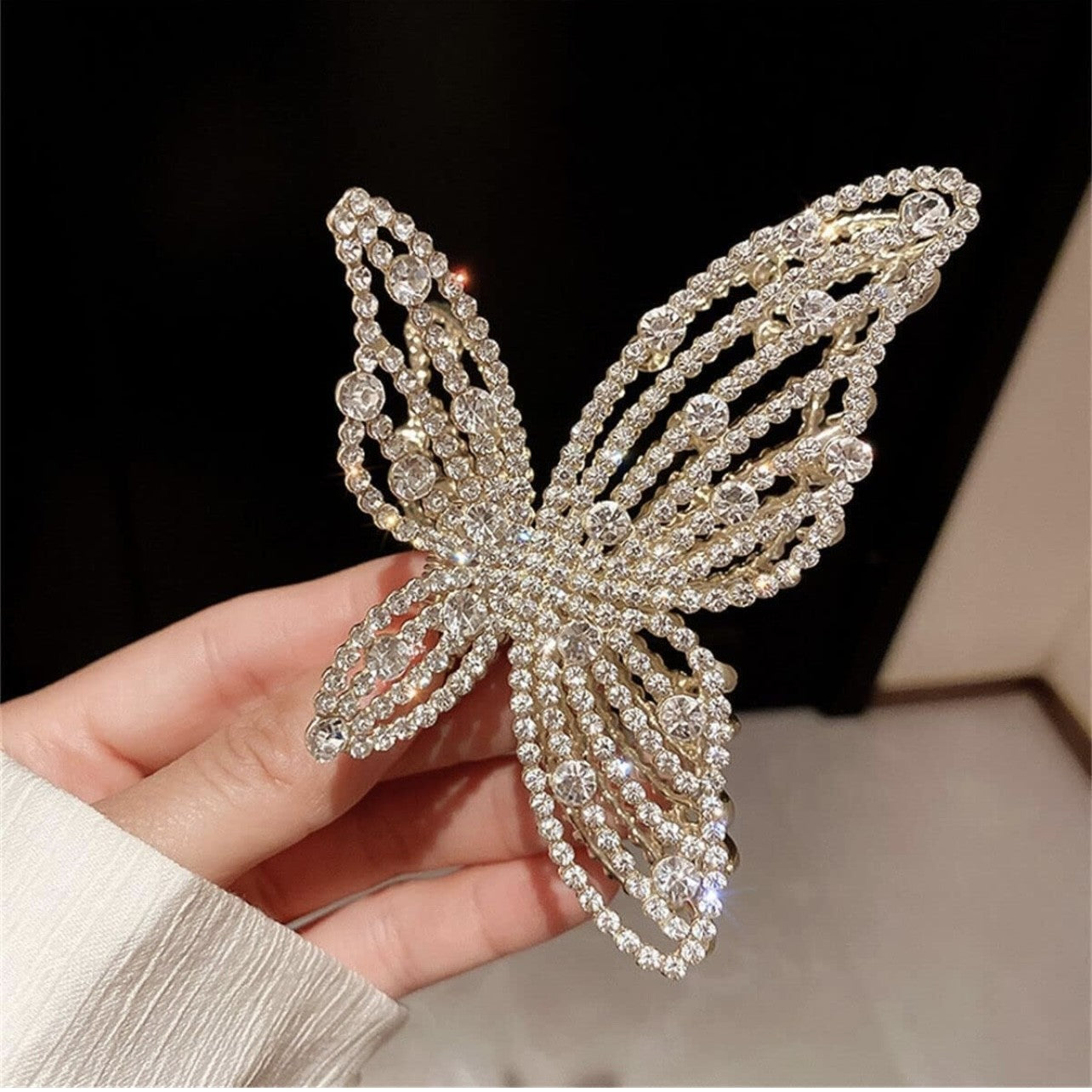 Luxury Butterfly Rhinestone Claw Clip