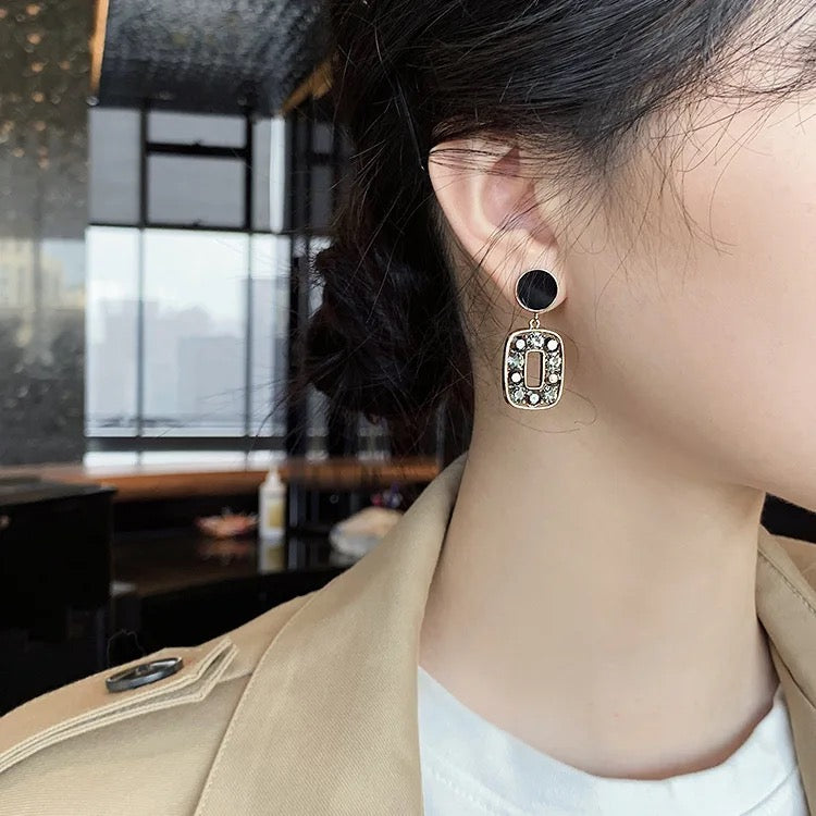 Black Elegant Korean Earrings