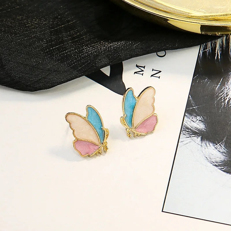 Butterfly Statement Enamelled Studs