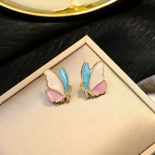 Butterfly Statement Enamelled Studs