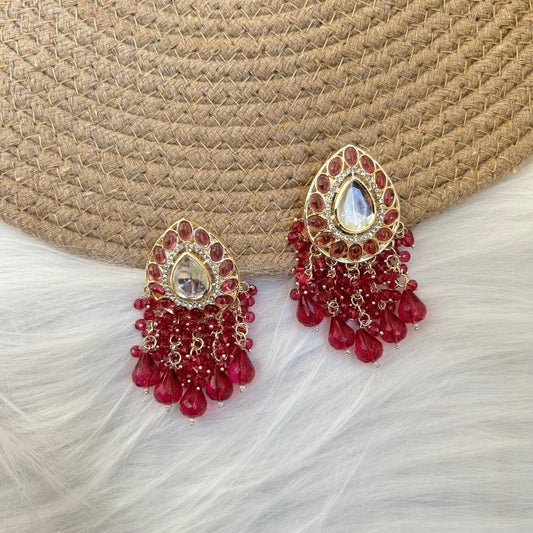 Maahi Earrings - Red