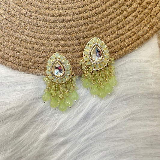 Maahi Earrings - Light Green