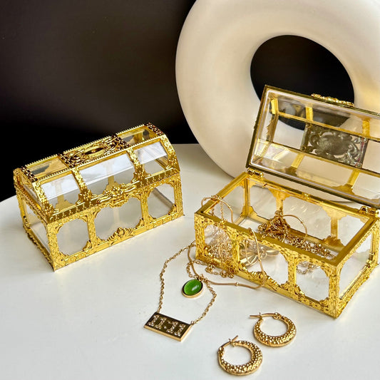 Golden Mini Jewels Trunk Box