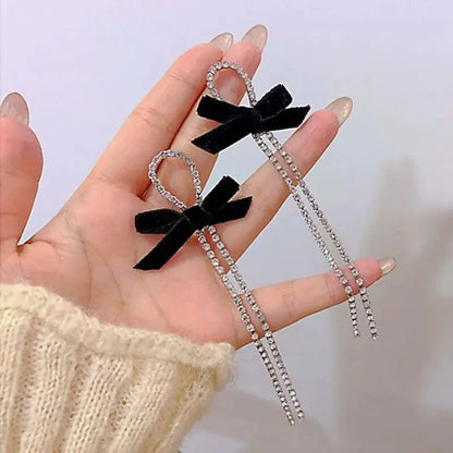 Party Elegant Black Tassle Earrings