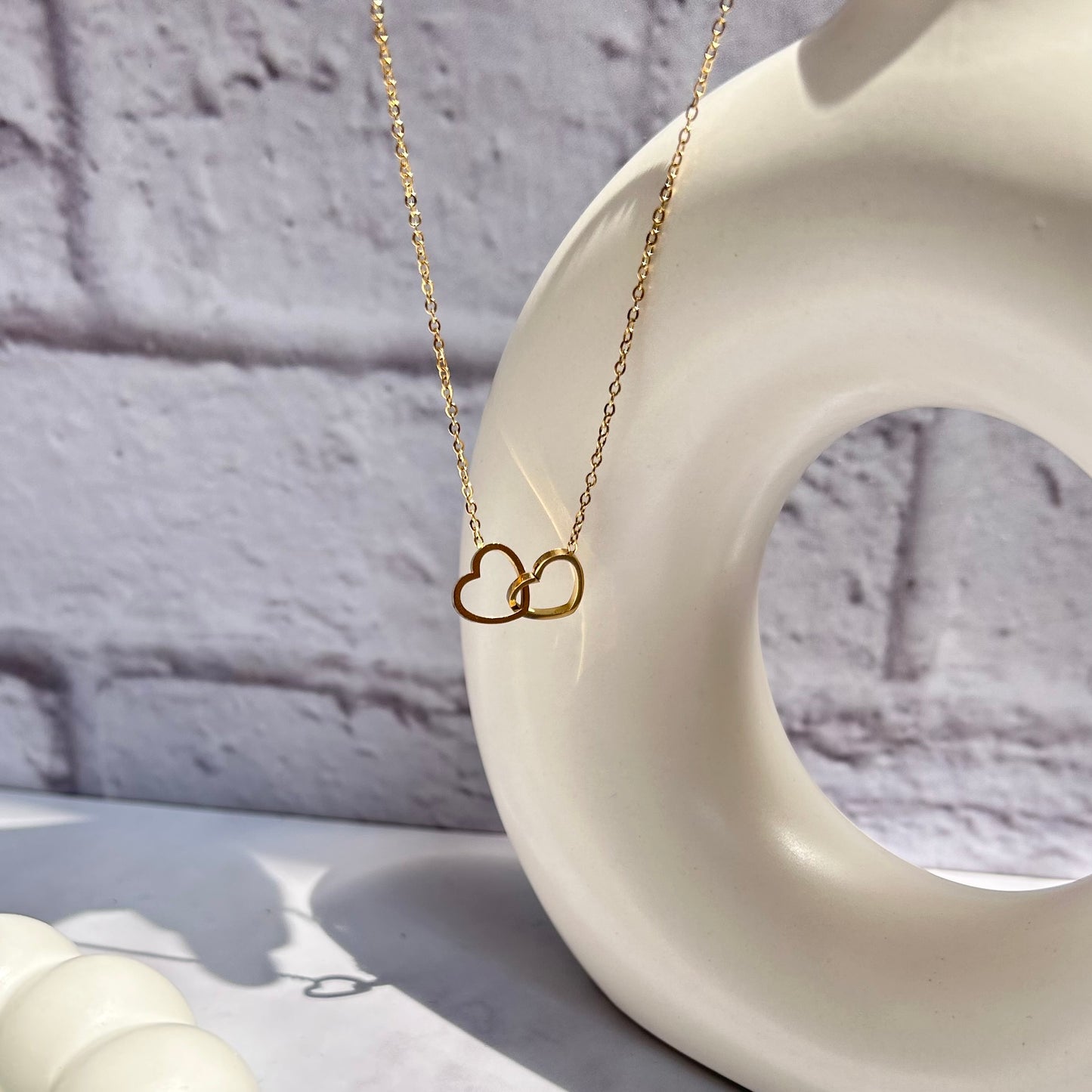 Heart In Heart Necklace - 18k Gold Plated