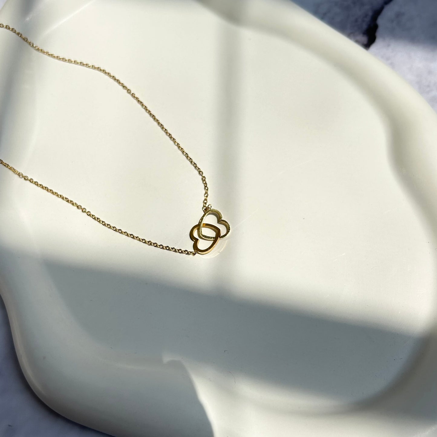 Heart In Heart Necklace - 18k Gold Plated