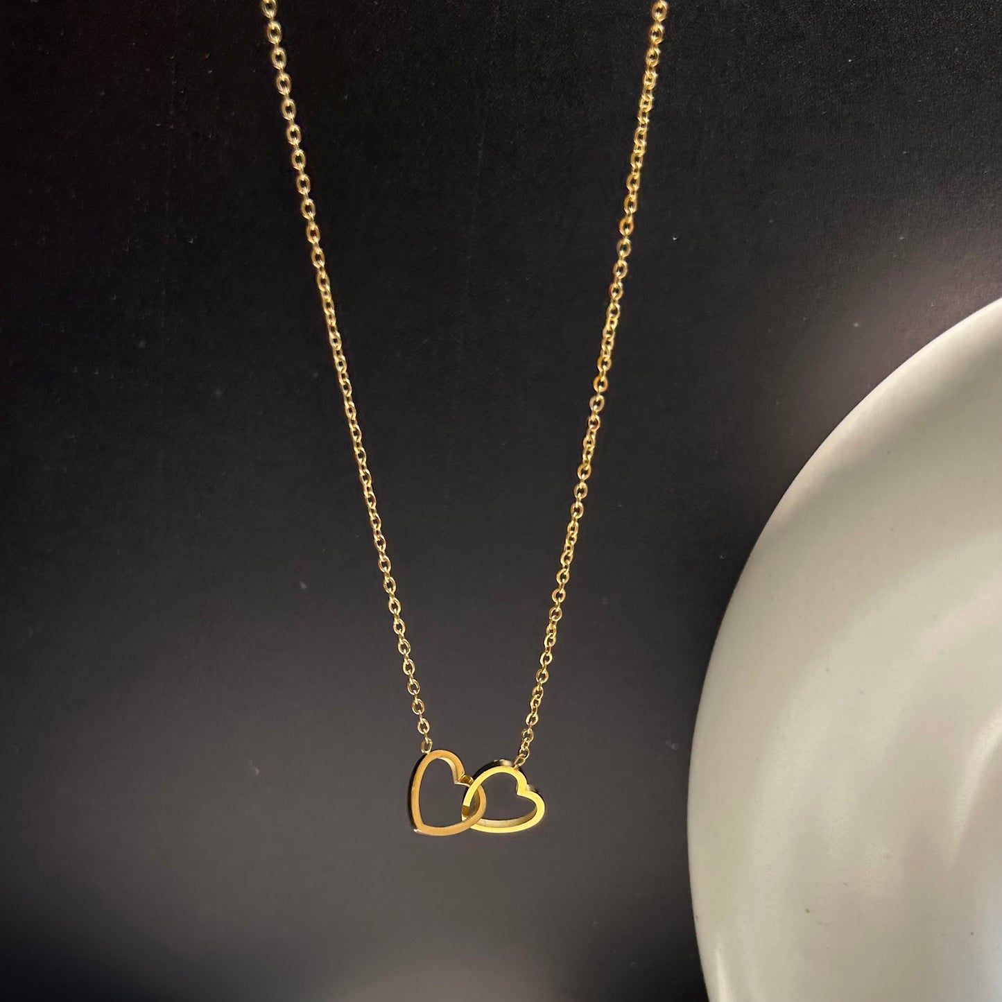 Heart In Heart Necklace - 18k Gold Plated