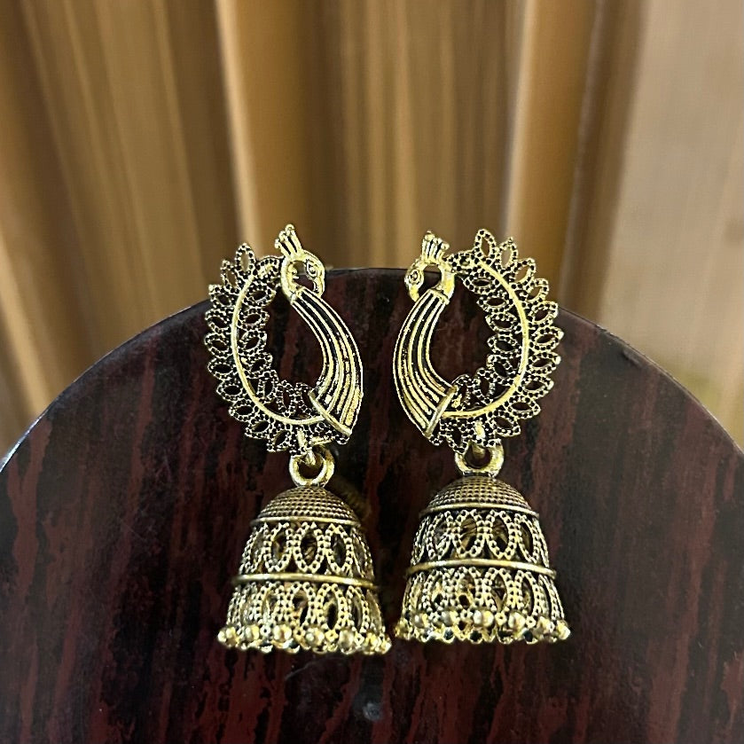 Golden Peacock Jhumki