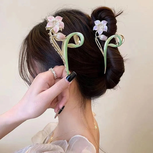 Metal Floral Hair Claw Clip