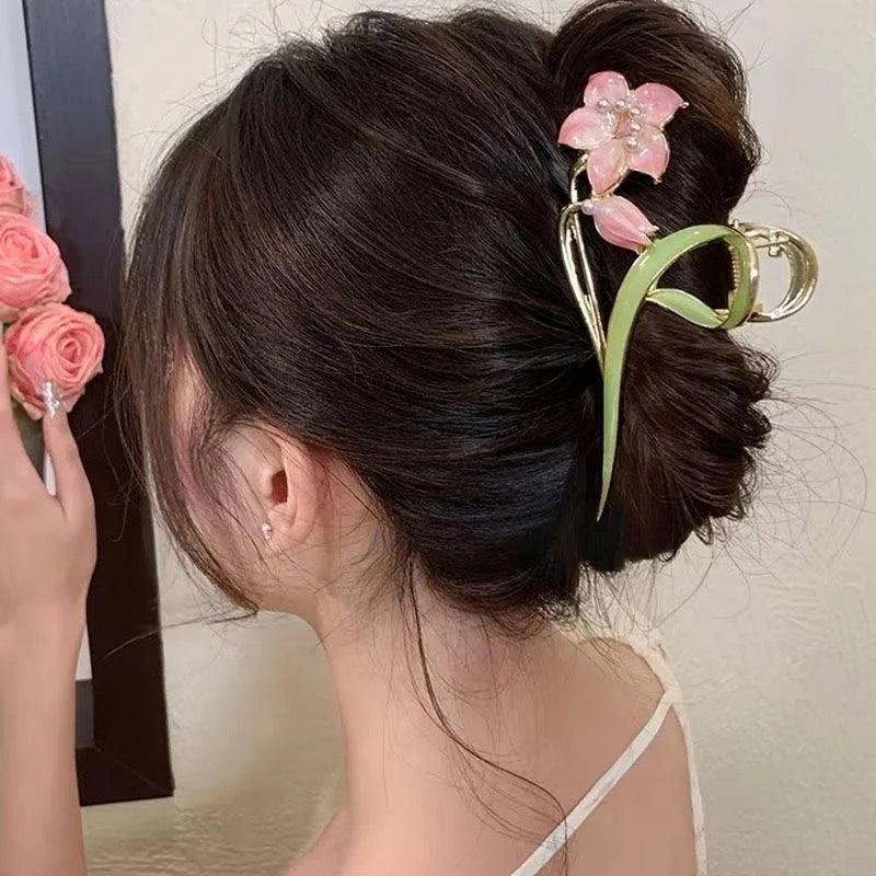 Metal Floral Hair Claw Clip