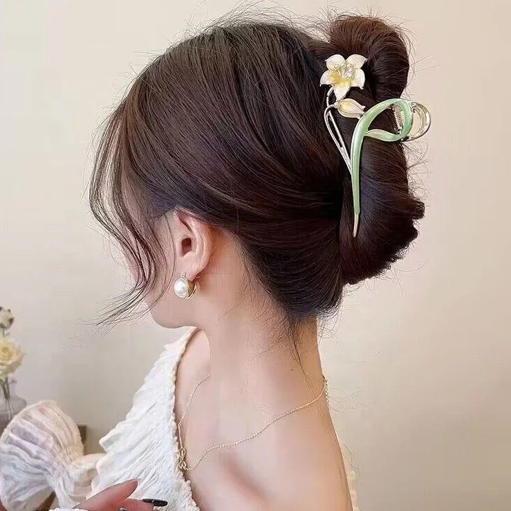 Metal Floral Hair Claw Clip