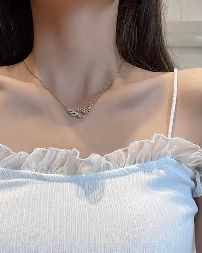 Ring In Wing Necklace (Stainless Steel)