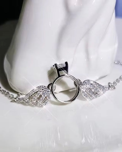 Ring In Wing Necklace (Stainless Steel)