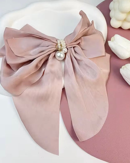 Pearl Satin Luxe Bow