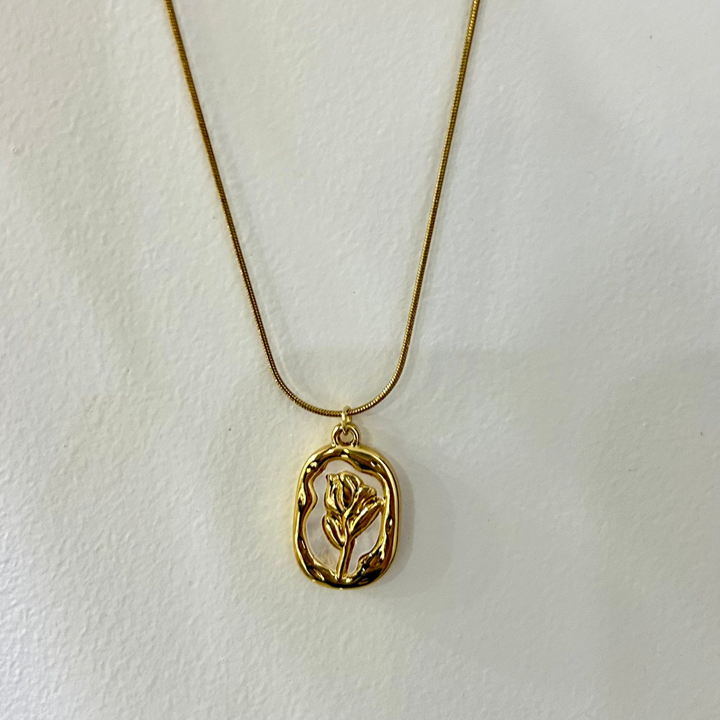 Gold Rose Coil Necklace