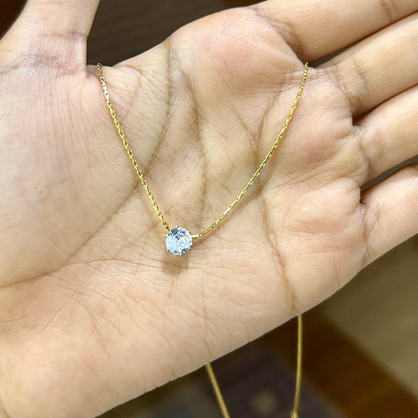 Minimal Stone Gold Plated Necklace