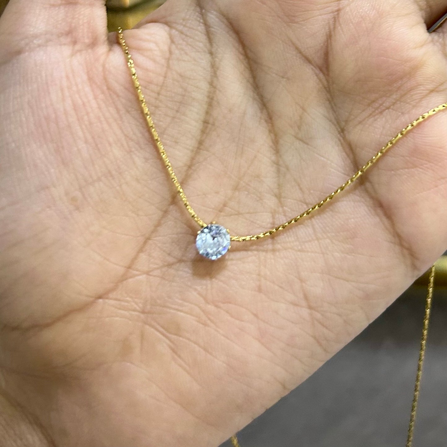 Minimal Stone Gold Plated Necklace