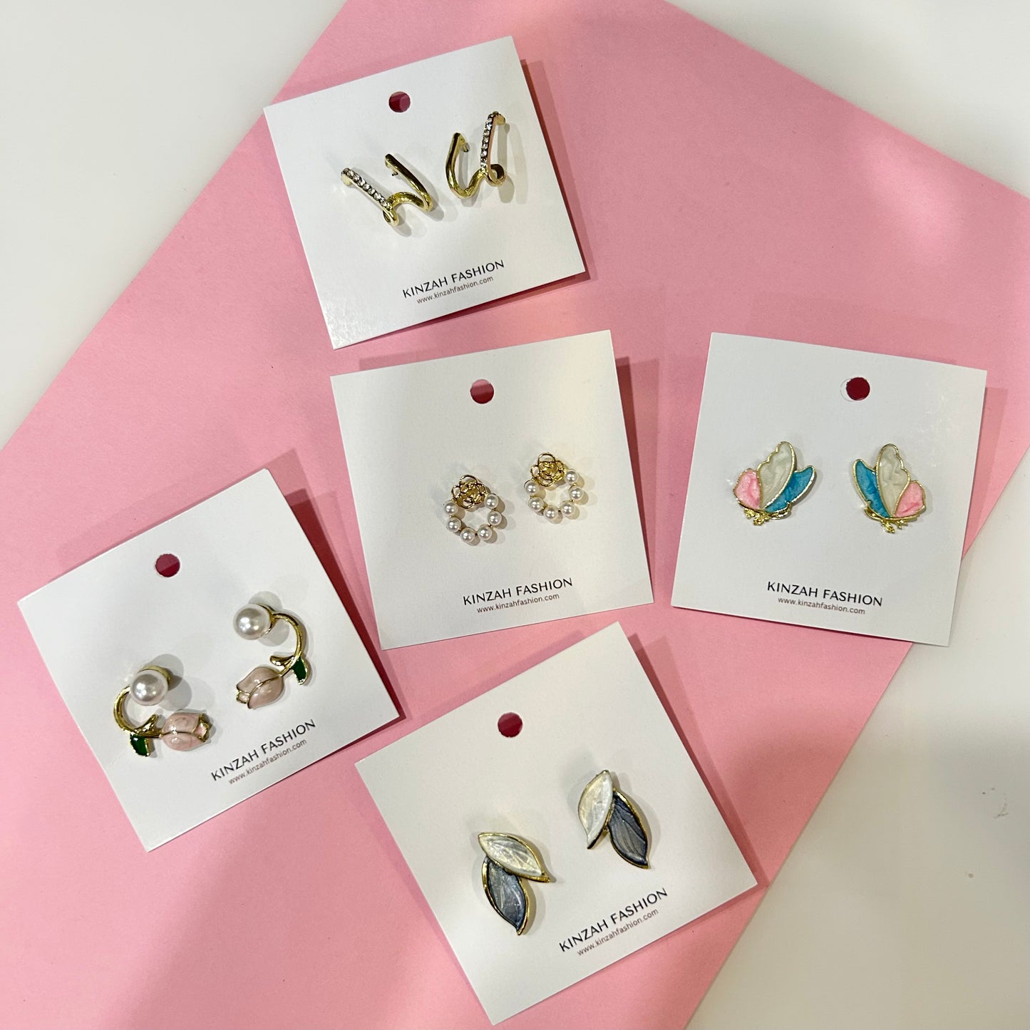 Korean Earrings Combo - 5 Earrings