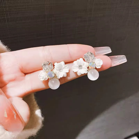 White Love Korean Earrings