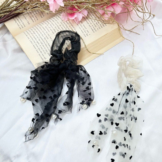 Pearl Organza Scarf Scrunchie