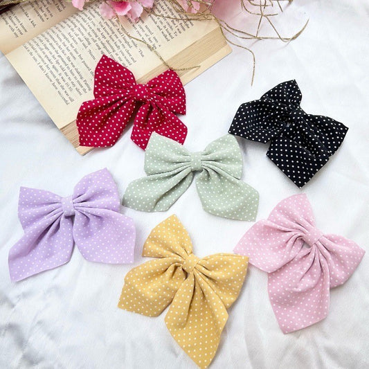 Polka Dots Hair Bow Clip