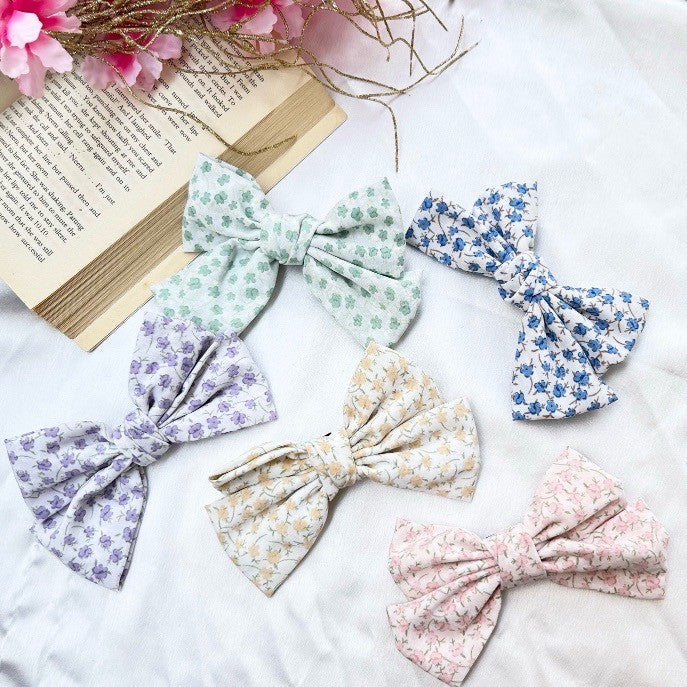 Floral Hair Bow Clip