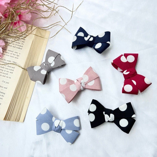 Polka Dots Hair Bow Clip