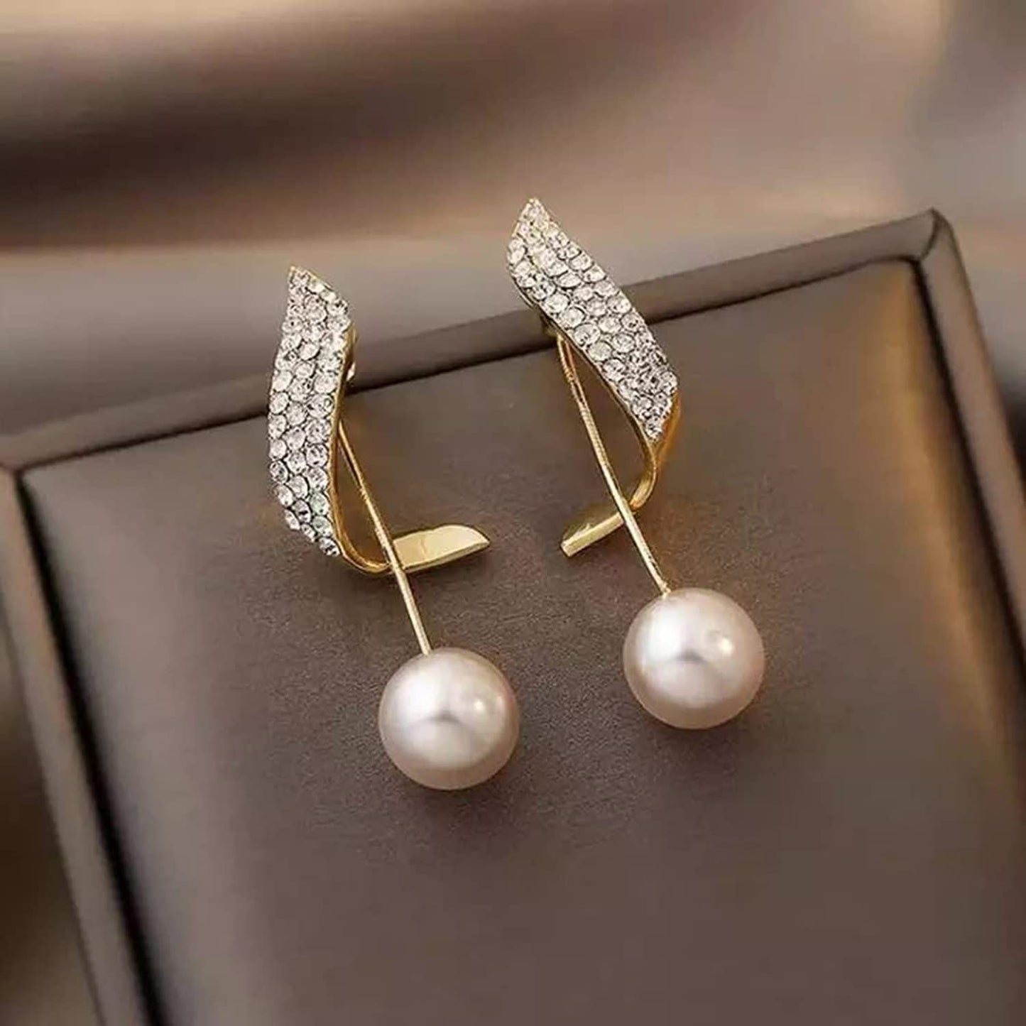 Korean Wing Pearl Earrings