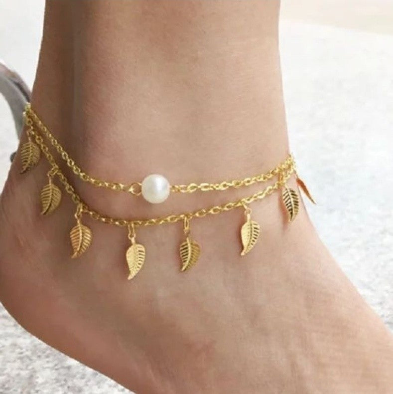 Golden Pearl Anklet & Bracelet