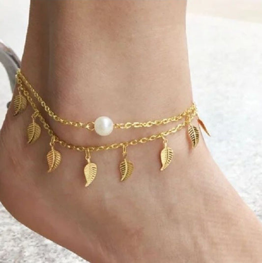 Golden Pearl Anklet & Bracelet