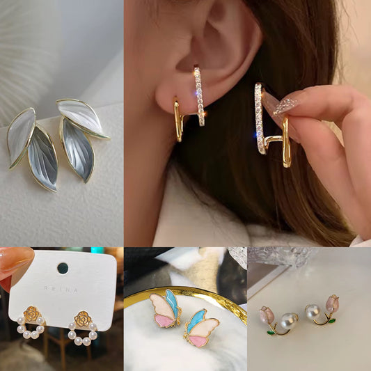 Korean Earrings Combo - 5 Earrings